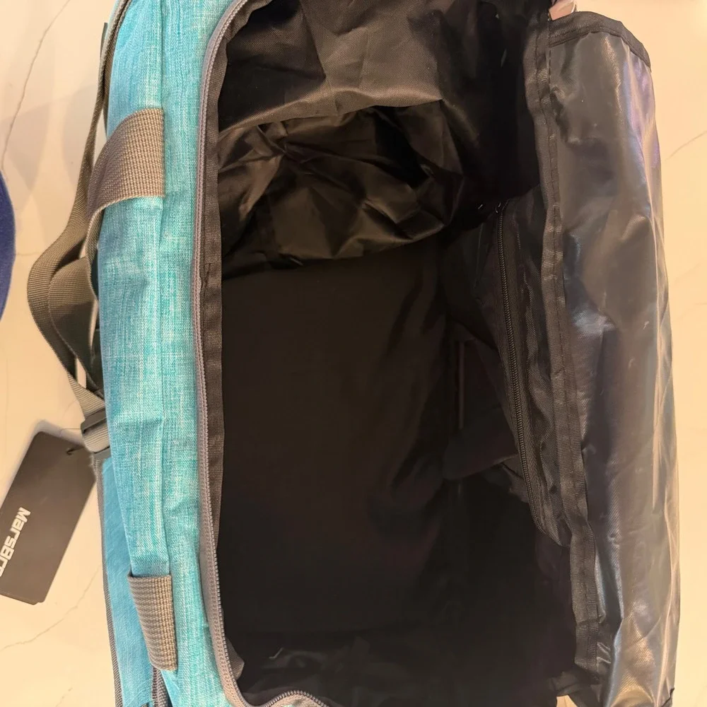 MarsBro Teal Water Resistant Gym Bag Duffel with Shoe Compartment New With Tags